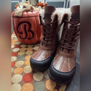 UGG Brown and Black Kids Rain & Snow Boots